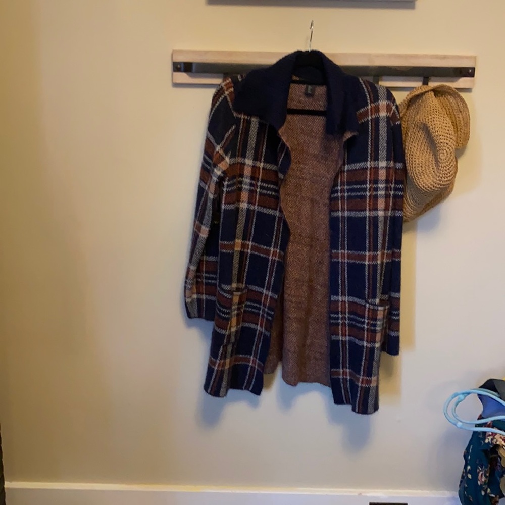 Plaid cardi